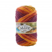 Burcum Batik 8027 оранжевый/липа/лиловый Пряжа Alize Burcum Batik 8027 оранжевый/липа/лиловый