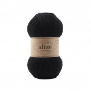 Wooltime 60 черный Пряжа Alize Wooltime 60 черный