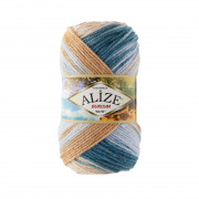 Burcum Batik 7648 джинс/св.беж/молочный Пряжа Alize Burcum Batik 7648 джинс/св.беж/молочный