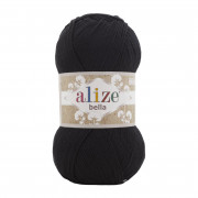 Bella 100 цв.60 черный Пряжа Alize Bella 100 цв.60 черный