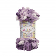 Пряжа Alize Puffy color Puffy Color 5923 фиолетово-белый
