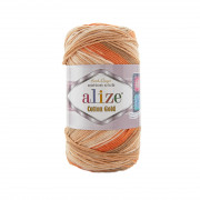 Пряжа Alize Cotton Gold Batik  8095 серо-бежевый/рыжий