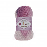 Пряжа Alize Cotton Gold Batik  3302 бело-розово-сиреневый