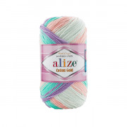 Пряжа Alize Cotton Gold Batik  7936 розовый/мята/сирень