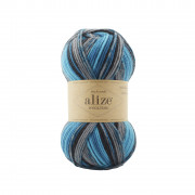 Wooltime 11017 голубая бирюза/серый Пряжа Alize Wooltime 11017 голубая бирюза/серый