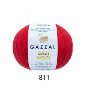 Пряжа Gazzal Baby Wool  811 красный