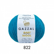 Пряжа Gazzal Baby Wool  822 темная бирюза