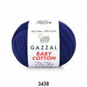 Пряжа Gazzal Baby Cotton  Gazzal 3438 темно-синий