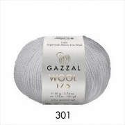 Wool 175 301 серебро Пряжа Gazzal Wool 175 301 серебро