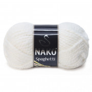 Spaghetti 208 белый Пряжа Nako Spaghetti 208 белый