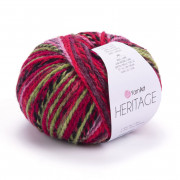 Пряжа YarnArt Heritage  336 красный-черный-аспарагус