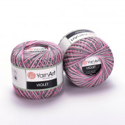 Пряжа YarnArt Violet Melange  504 бело-серо-розовый