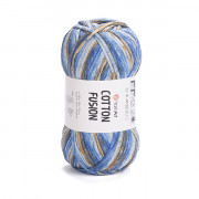 Пряжа YarnArt Cotton Fusion  3655 голубой-синий-шафран