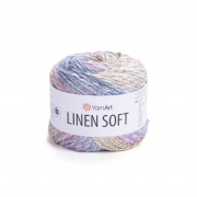 Пряжа YarnArt Linen Soft  7404 астра/джинс/беж