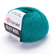 Пряжа YarnArt Silky Wool  339 зеленая бирюза