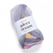 Пряжа YarnArt Adore Dream  1064 сер-роз-жёлтый
