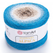 Пряжа YarnArt Flowers Alpaca  431 бирюза-лед-бежевый