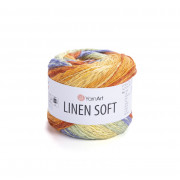 Пряжа YarnArt Linen Soft  7412 терракот/лимон/астра