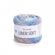 Пряжа YarnArt Linen Soft  7402 астра/бирюза