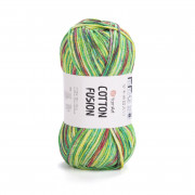Пряжа YarnArt Cotton Fusion  3651 салат/красный